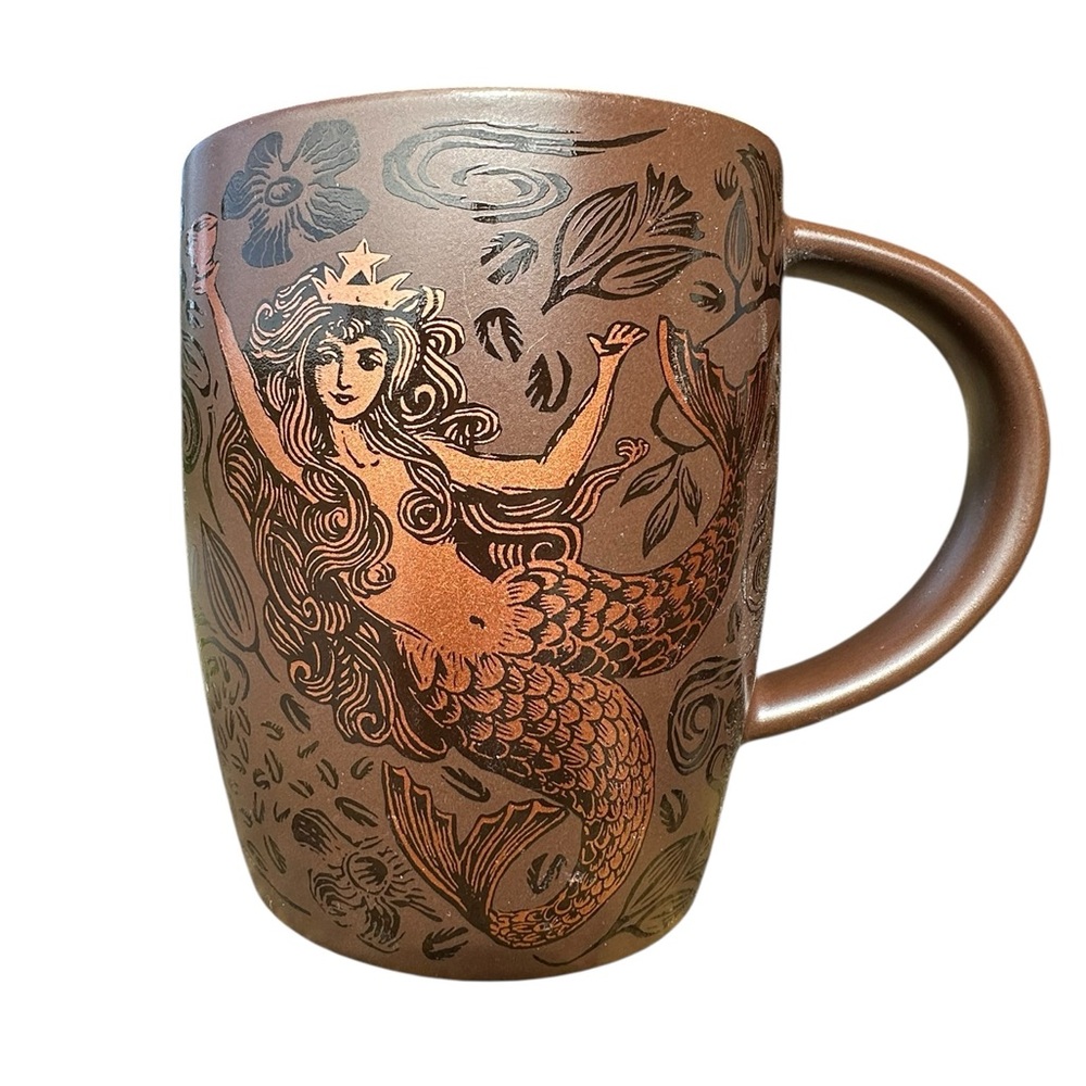 Starbucks Split Tail Mermaid Siren Coffee Mug Copper Sexy 2011 40th Anniversary